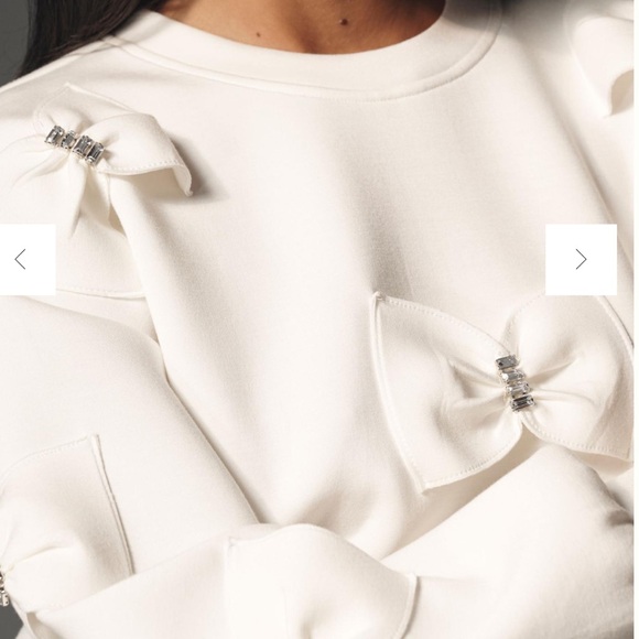 Maeve By Anthropologie English Factory Bow Sweatshirt NWOT - Picture 3 of 9